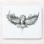 Grey Phoenix Rising Mousepad