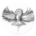 Grey Phoenix Rising Sticker