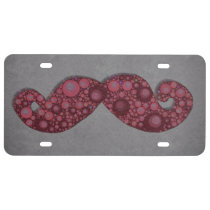 Grey Pink Abstract Moustache Front license Plate License Plate at  Zazzle