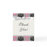 grey pink and black chic damask pattern cards