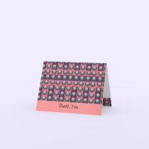 Grey, Pink and Purple Dot Pattern Thank You cards