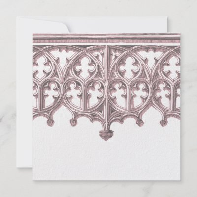 Grey Pink Cathedral Wedding Invitations by AnElegantAffair