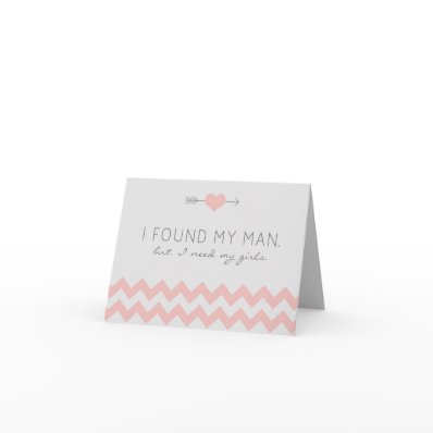 Grey & Pink Chevron Bridesmaid Request Card