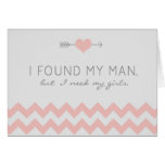 Grey & Pink Chevron Maid of Honor Request Card