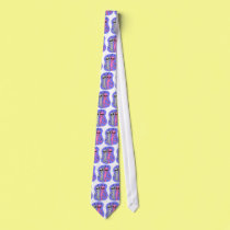 grey pink dancing aliens blue by Wendy C Allen ties