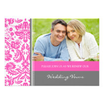 Grey Pink Photo Wedding Vow Renewal Invitation