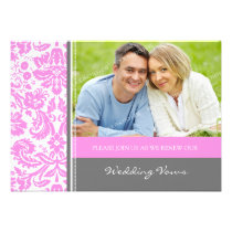 Grey Pink Photo Wedding Vow Renewal Invitation