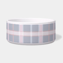 Grey & Pink Plaid pet bowls