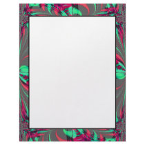 grey pink turquoise letterhead