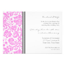 Grey Pink Wedding Vow Renewal Invitation