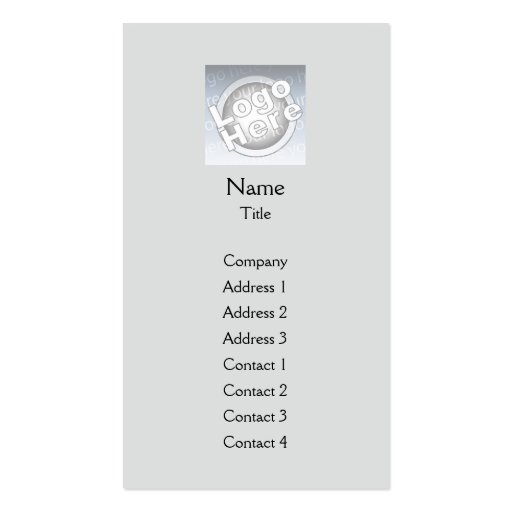 Grey Plain Vertical - Business Business Card (front side)
