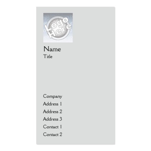 Grey Plain Vertical - Business Business Card Template (front side)