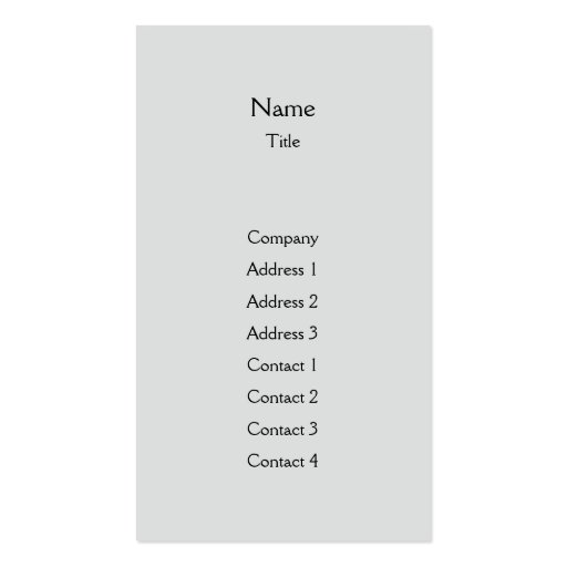 Grey Plain Vertical - Business Business Card