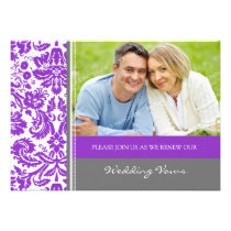 Grey Plum Photo Wedding Vow Renewal Invitation