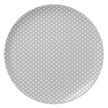 Grey Polka Dots Party Plate