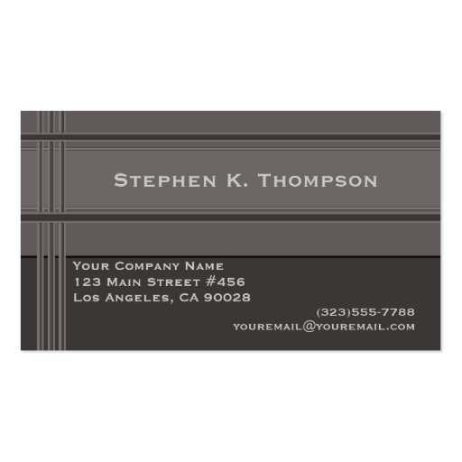 Grey Professional Stripes Block Business Cards