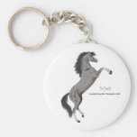 Grey Rearing Horse Key Ring Keychain