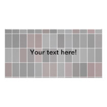 Grey rectangles pattern custom photo card