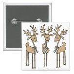 Grey Ribbon Reindeer (Diabetes) buttons