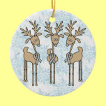 Grey Ribbon Reindeer (Diabetes) ornaments