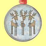 Grey Ribbon Reindeer (Diabetes) ornaments