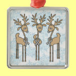 Grey Ribbon Reindeer (Diabetes) ornaments