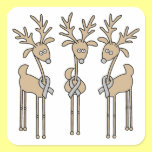 Grey Ribbon Reindeer (Diabetes) stickers