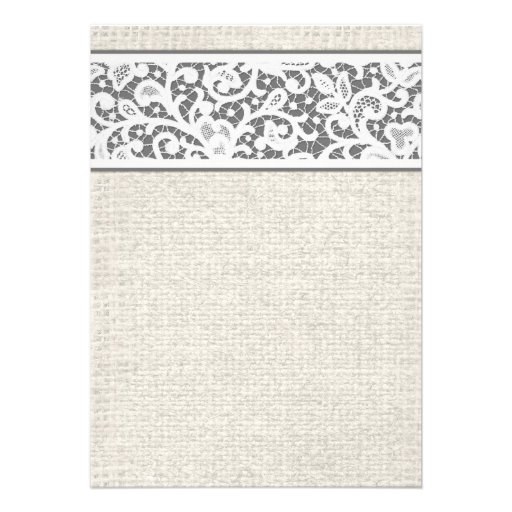 Grey Rustic Burlap Linen Bridal Shower Invitations