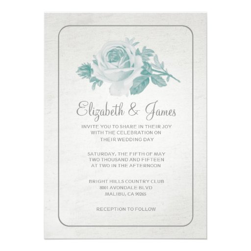 Grey Rustic Floral/Flower Wedding Invitations