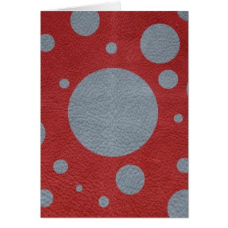 Grey Scattered Spots on Red Leather Texture Greeting Cards