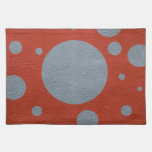 Grey Scattered Spots on Red Leather Texture placemats