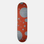 Grey Scattered Spots on Red Leather Texture skateboards