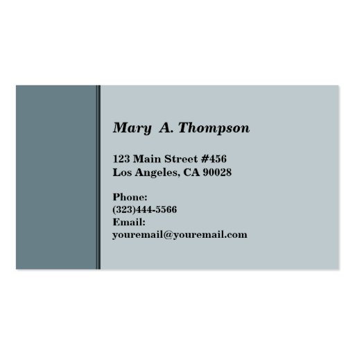 Grey side border business cards (front side)