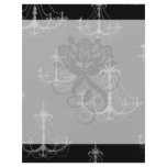 grey silver chandelier damask on black flyer