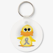 Grey/Silver Ribbon Duck keychains by fightcancertees Grey/Silver Ribbon Duck keychains