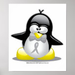 Grey/Silver Ribbon Penguin posters