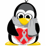 Grey/Silver  Ribbon Penguin Scarf Acrylic Cut Outs