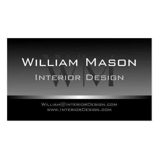 Grey & Silver Stripe Professional Business Card (front side)