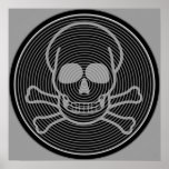 Grey Skull & Crossbones Emblem posters