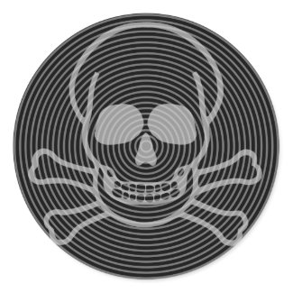 Grey Skull & Crossbones Emblem sticker