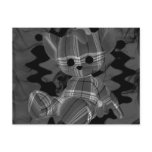 Grey Spiral Ske Teddy Bear Postcard