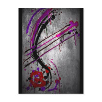 Grey Splatter Spiral- Postcard