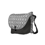 Grey Squares Pattern rickshaw messenger bags