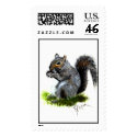 Grey Squirrel Postage Stamp