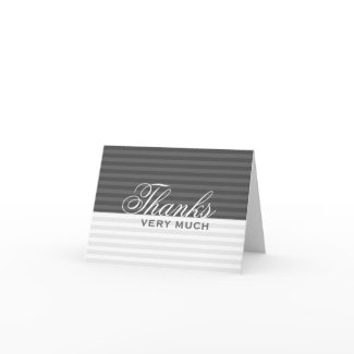 Grey Stripes : : Black And White Thank You Cards card