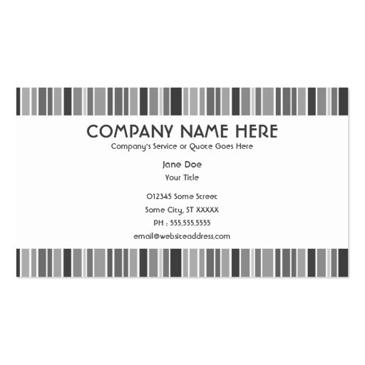 grey stripes business card template (back side)