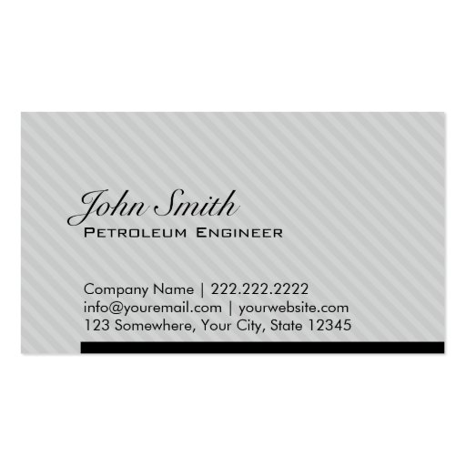 Grey Stripes Petroleum Engineer Business Card (front side)