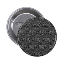 Grey Swirling Elephant Pattern Pin