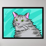 Grey Tabby Art Poster