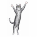 Grey Tabby Cat Holiday Ornament photo sculptures